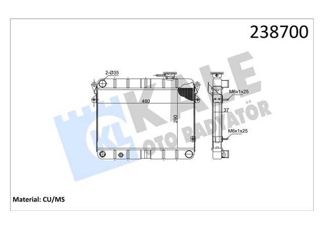 RADYATOR M131 EM - YM 470X292X34 3 SIRA PN FANLI SISTEM
