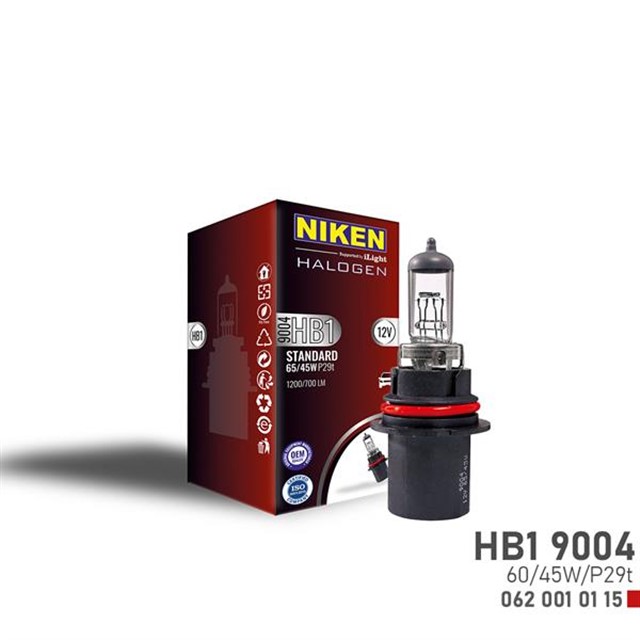 NIKEN 9004 HB1 65W/45W HALOJEN AMPUL P29T 12V