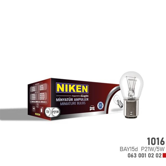 NIKEN 1016 AMPUL SASI TIR.BAY15D P21W/5W 12V 10LU