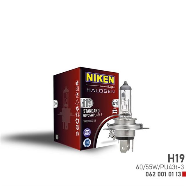 NIKEN H19 60W/55W HALOJEN AMPUL PU43T - 3 12V