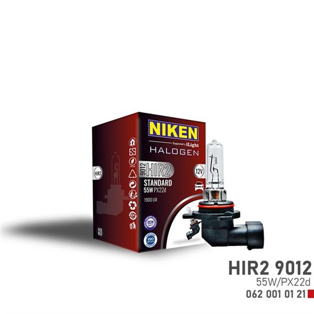 NIKEN 9012 HIR2 55W HALOJEN AMPUL PX22D 12V