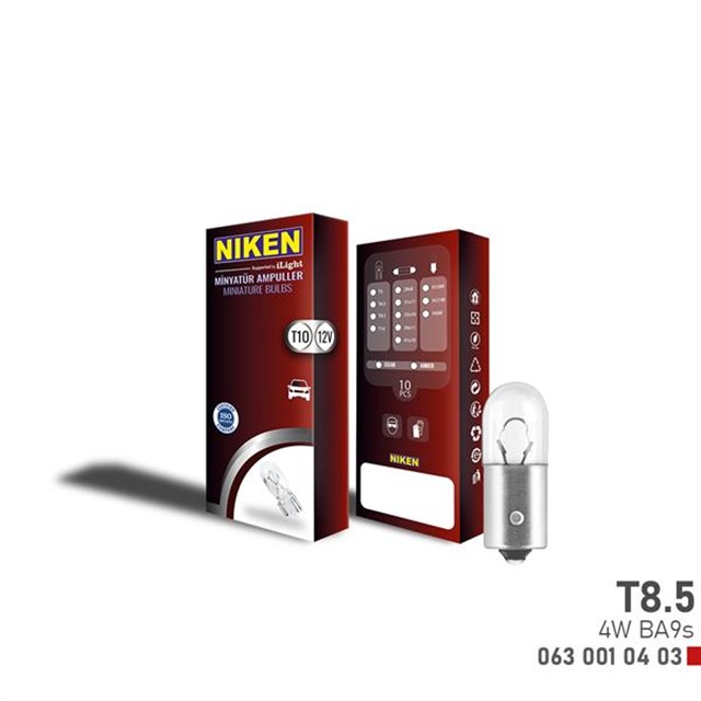 NIKEN T8.5 MINYATUR AMPUL 4W BA9S 12V 10LU