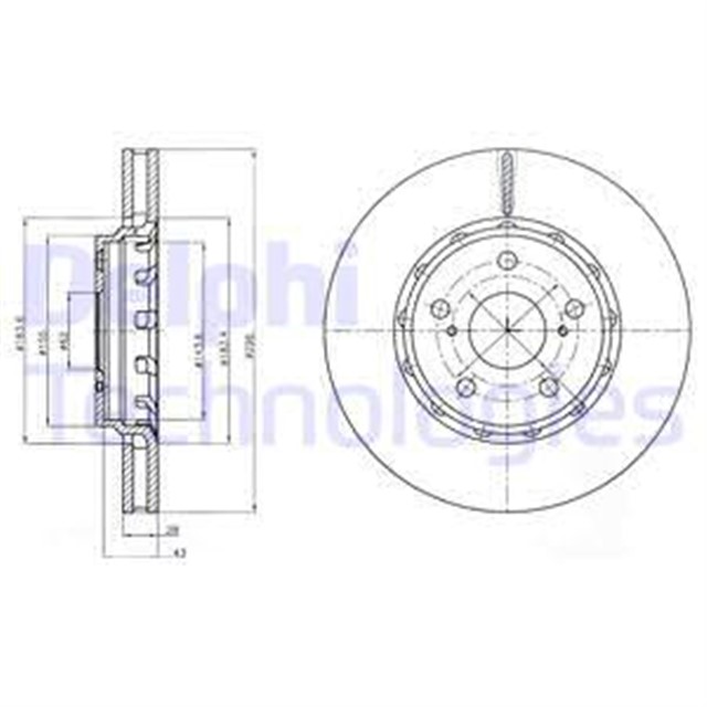 FREN DISKI CIFTLI PAKET . DELIKLI ON TOYOTA PREVIA 01/2006