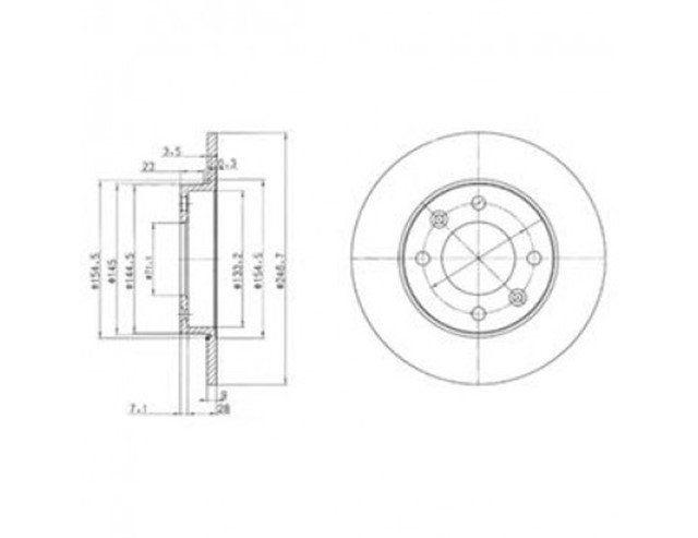 ARKA FREN AYNASI PARTNER - BERLINGO 96 P307 00 1007 1.6 07 C3 02 C2 03 XSARA 99 247X9X4DL