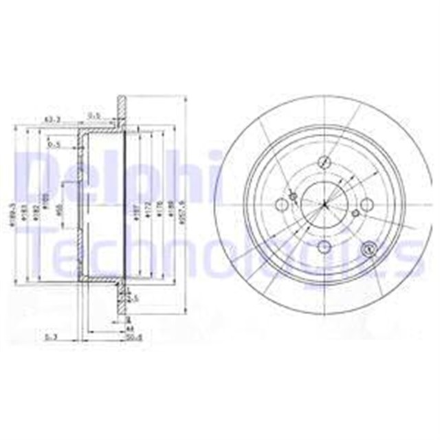 FREN DISKI CIFTLI PAKET . DELIKSIZ ARKA TOYOTA COROLLA 11/2001 02/2007