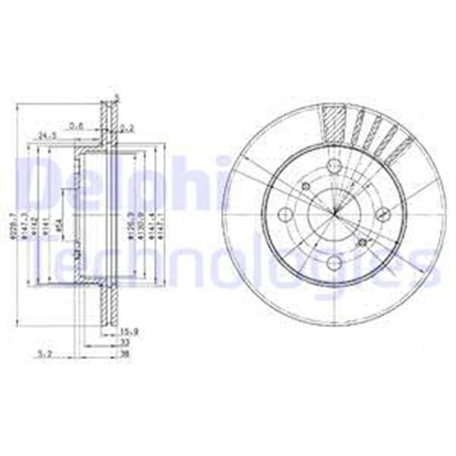 FREN DISKI CIFTLI PAKET . DELIKLI ON TOYOTA STARLET 1989 05/1996