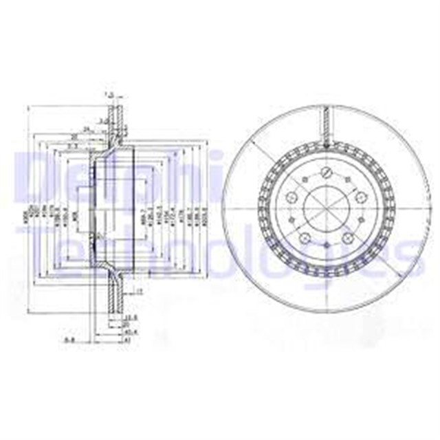 ARKA FREN AYNASI VOLVO XC90 2.5T - 3.2AWD - D3 - D5 - T6 2002 2012 308X20X5DLX BOYALI