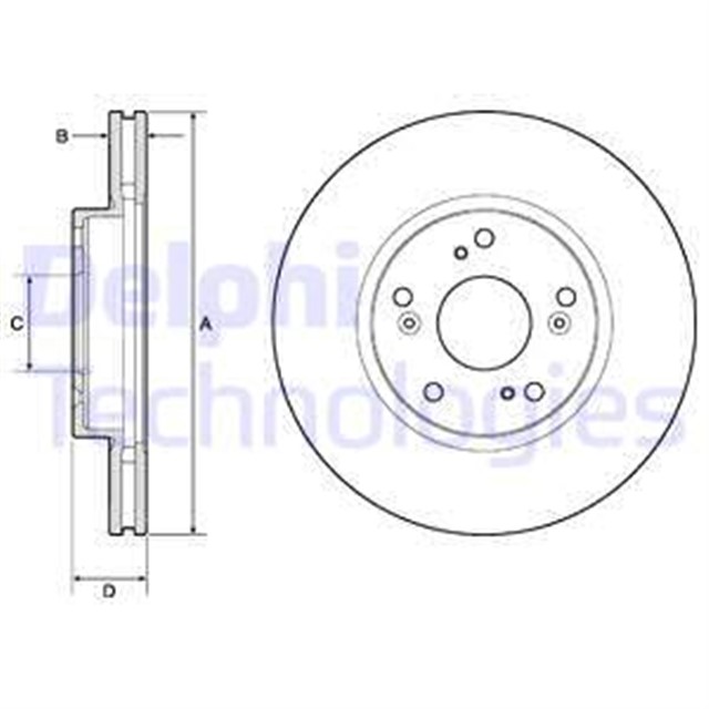 FREN DISKI CIFTLI PAKET - BOYALI. DELIKLI ON HONDA ACCORD 02/2003 09/2008