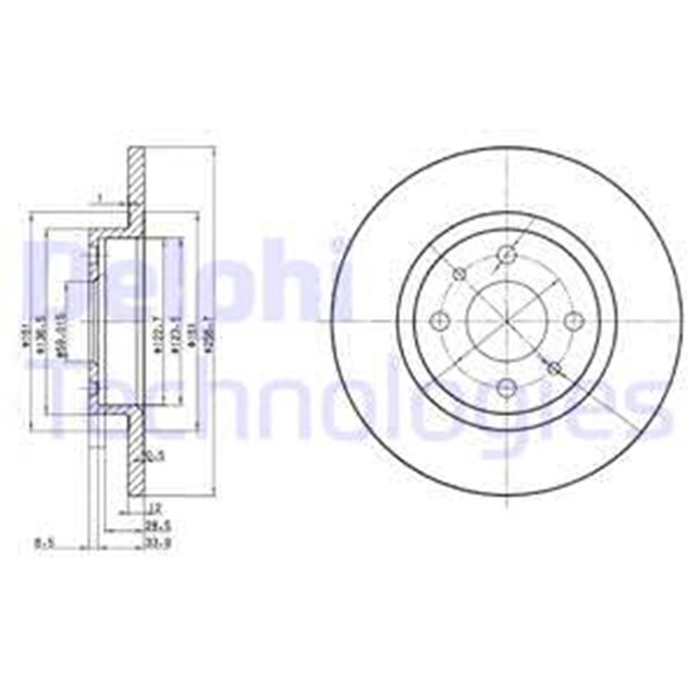ON FREN DISKI TEMPRA - TIPO - MAREA - BRAVA - BRAVO 96 ALFA ROMEO 145 - 146 LANCIA DELTA - YPSILON 257X12X4DL