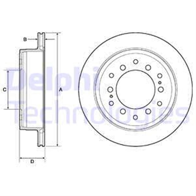 FREN DISKI CIFTLI PAKET - BOYALI. DELIKLI ARKA TOYOTA LANDCRUISER 01/2010