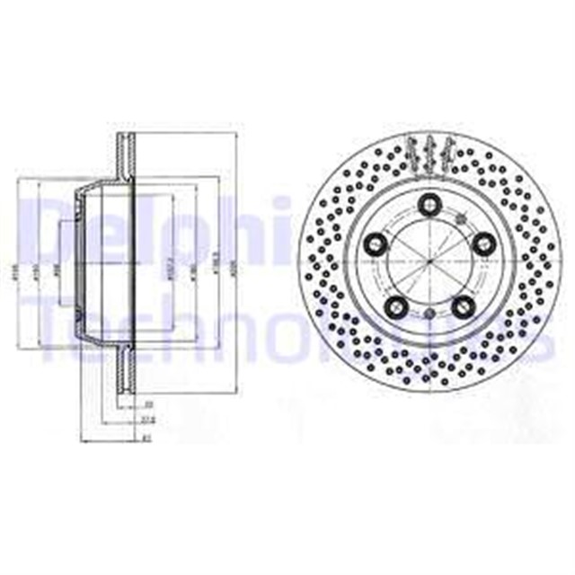 FREN DISKI CIFTLI PAKET - BOYALI. DELIKLI ARKA PORSCHE BOXSTER. CAYMAN 01/2004