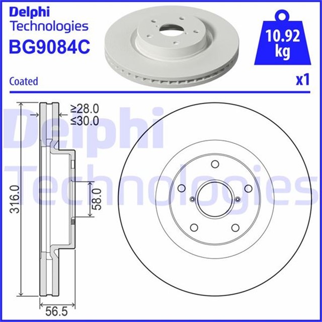 FREN DISKI TEKLI PAKET - BOYALI. DELIKLI ON SUBARU LEGACY.LEVORG.OUTBACK.WRX 09/2013