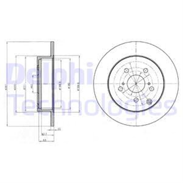 FREN DISKI CIFTLI PAKET . DELIKSIZ ARKA TOYOTA VERSO 03/2009