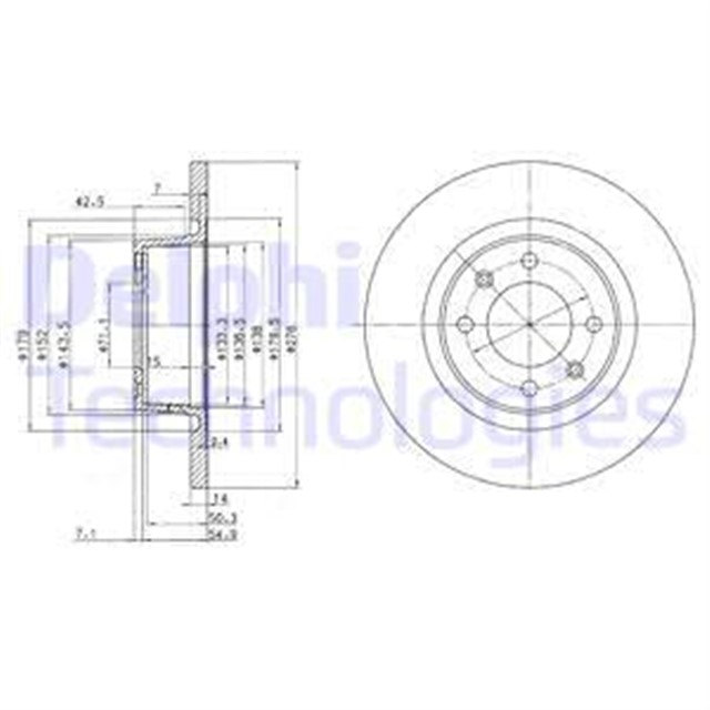 FREN DISKI CIFTLI PAKET . DELIKSIZ ARKA CITROEN C5 05/2001 01/2008