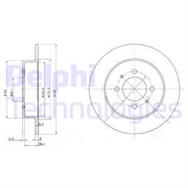 ARKA FREN AYNASI NISSAN ALMERA 95 00 258X44.6X4DELIK