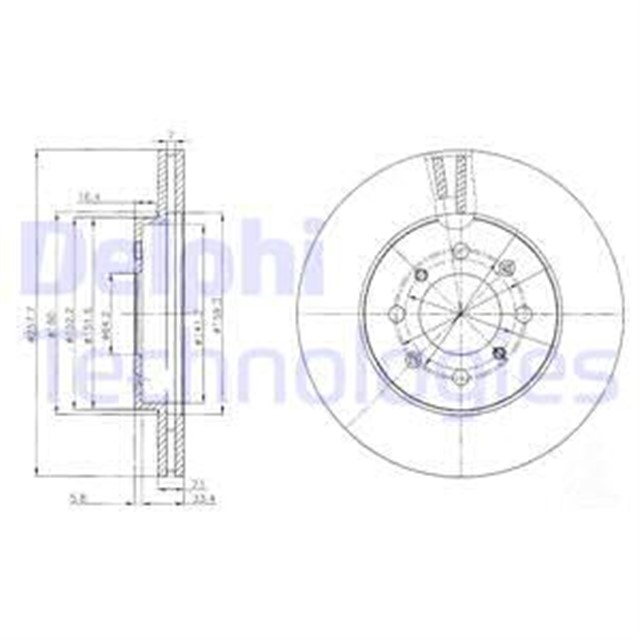 FREN DISKI CIFTLI PAKET - BOYALI. DELIKLI ON HONDA JAZZ 01/2004