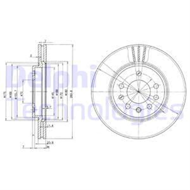 ON FREN AYNASI CALIBRA 93 - 97 VECTRA A - SAAB 900 93 - 98 2.0 - 2.3 - 2.5 284X24X7DLXHAVALI