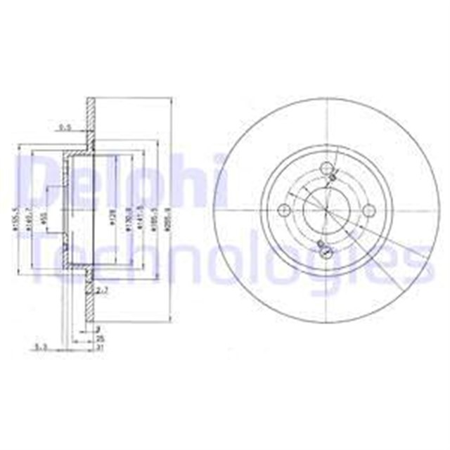 FREN DISKI CIFTLI PAKET . DELIKSIZ ARKA TOYOTA COROLLA 11/1992 12/2001