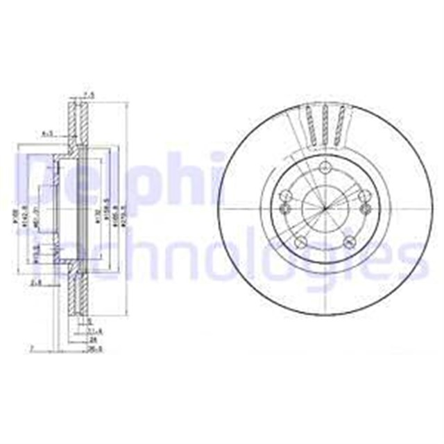 ON FREN AYNASI RENAULT LAGUNA I 96 01 SAFRANE 96 SCENIC I 96 ESPACE III 99 02 1.8 16V - 2.0 - 2.2 - 2.5 20V - 2.5 - 3.0 280X24X5DELIK HAVALI