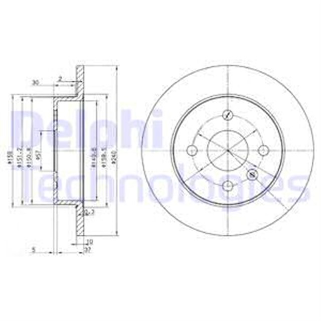 ARKA FREN AYNASI ASTRA G 98 - ASTRA H 04 MERIVA A 03 240X10X4DL DOLU 9117771 - 90498304 - 24432189