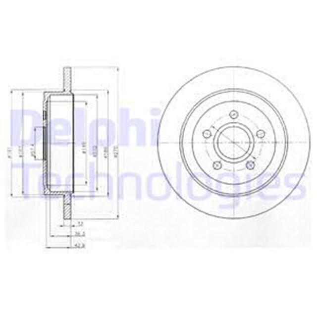 FREN DISKI CIFTLI PAKET . DELIKSIZ ARKA CHRYSLER PT CRUISER 09/2002 08/2003