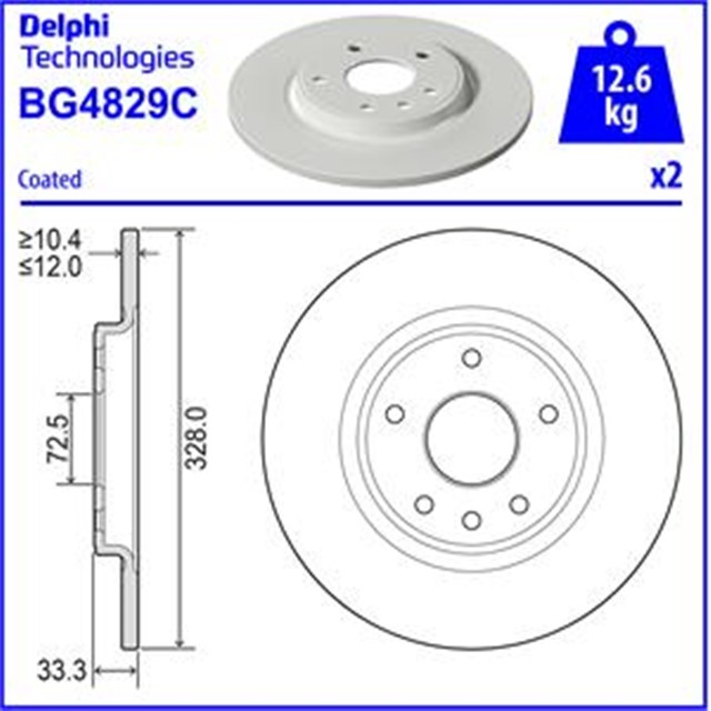 FREN DISKI CIFTLI PAKET - BOYALI. DELIKSIZ ARKA CHRYSLER // DODGE // FIAT; GRAND VOYAGER. VOYAGER // JOURNEY // FREEMONT 10/2007