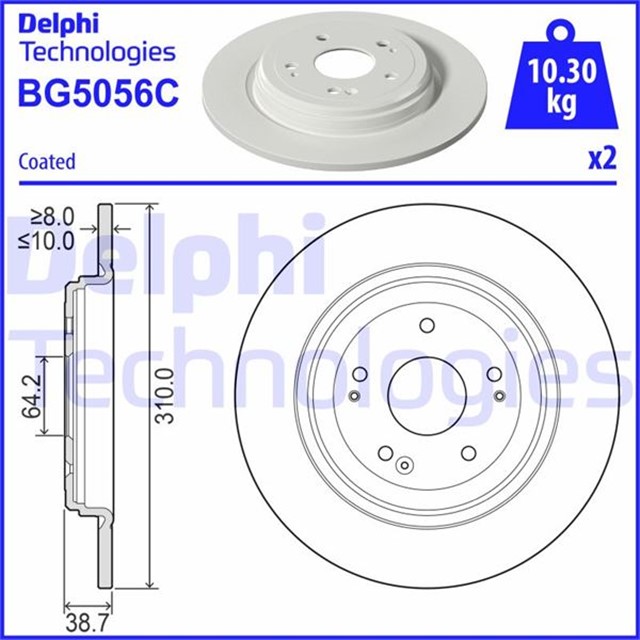 FREN DISKI CIFTLI PAKET - BOYALI. DELIKSIZ ARKA HONDA CR - V 12/2016