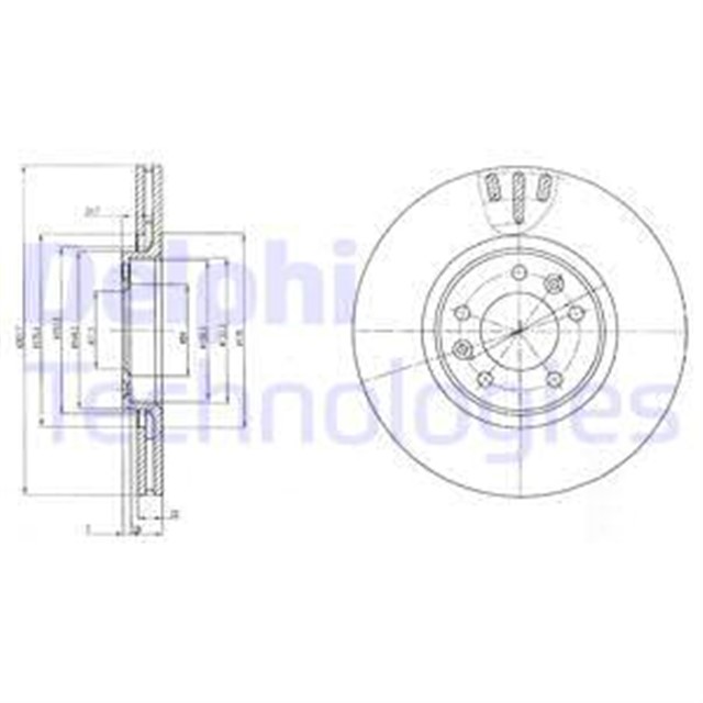 FREN DISKI CIFTLI PAKET . DELIKLI ARKA CITROEN C6 09/2005