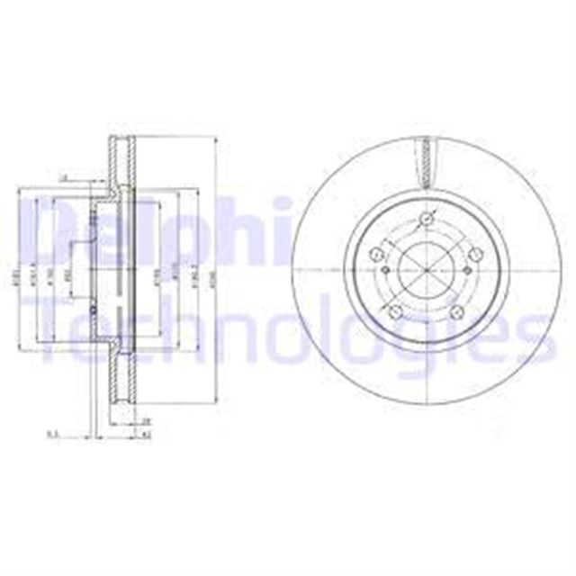 FREN DISKI CIFTLI PAKET - BOYALI. DELIKLI ON LEXUS IS200D. IS220D. IS250. IS300H 08/2005