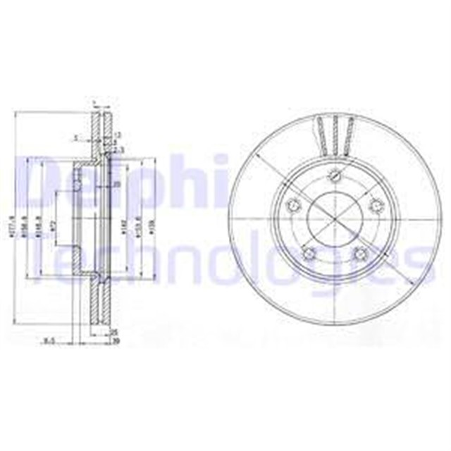 FREN DISKI CIFTLI PAKET . DELIKLI ON MAZDA 3. 5 10/2003