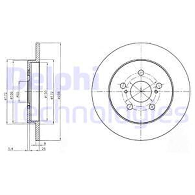 FREN DISKI CIFTLI PAKET - BOYALI. DELIKSIZ ARKA LEXUS // TOYOTA; CT 200H // PRIUS. VERSO - S 01/2009