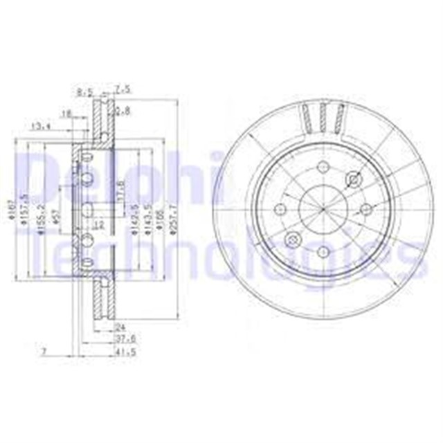 FREN DISKI CIFTLI PAKET . DELIKLI ON KIA SHUMA. SPECTRA 10/2000 04/2004