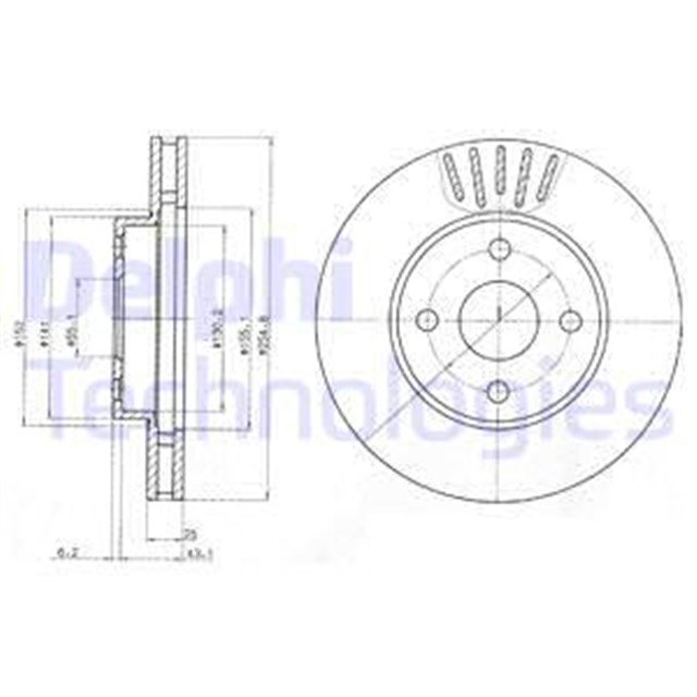 FREN DISKI CIFTLI PAKET . DELIKLI ON TOYOTA COROLLA. COROLLA VERSO 10/2001 02/2007