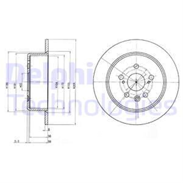 FREN DISKI CIFTLI PAKET . DELIKSIZ ARKA TOYOTA CARINA E. CELICA 02/1992 10/1999