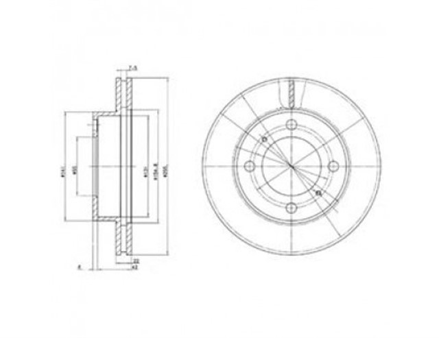 ON FREN AYNASI COROLLA 1.4 IE 16V 00 - 01 1.3 IE 16V 92 - 97 1.8 IE 16V 92 - 97 255X22X4DLXHAVALI