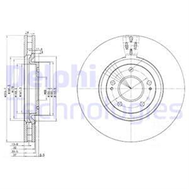 FREN DISKI CIFTLI PAKET . DELIKLI ON MITSUBISHI LANCER EVO IX. LANCER EVO V. LANCER EVO VI. LANCER EVO VII. LANCER EVO VIII 01/1998