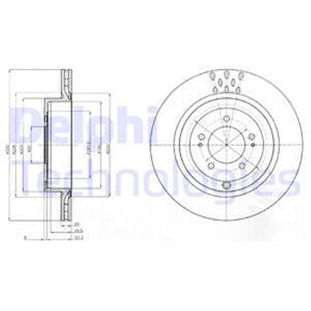 FREN DISKI CIFTLI PAKET - BOYALI. DELIKLI ARKA MITSUBISHI LANCER EVO X 01/2008