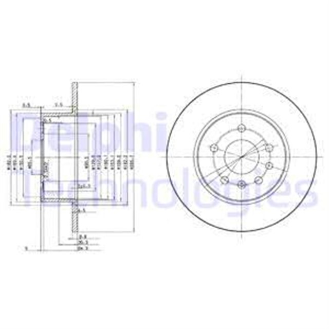 ARKA FREN AYNASI VECTRA B 96 - 02 SAAB 900 93 - 03 286 X 10 X 5DL DOLU 5084751 - 5391578 - 90495269