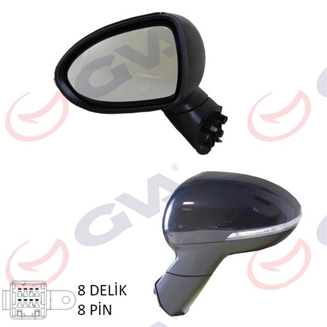 DIS DIKIZ AYNASI SOL RIO 13 ELEKTRIKLI ISITMALI KATLANIR SINYALLI KONVEKS 8 FIS VM - 760NEBL