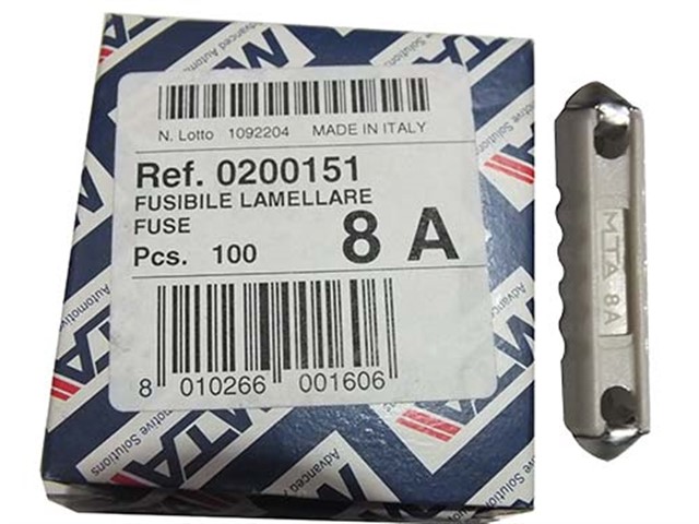 0200151 TAS SIGORTA 8 AMPER BEYAZ