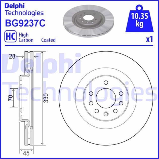 FREN DISKI TEKLI PAKET - BOYALI. DELIKLI ON OPEL CORSA 01/2015