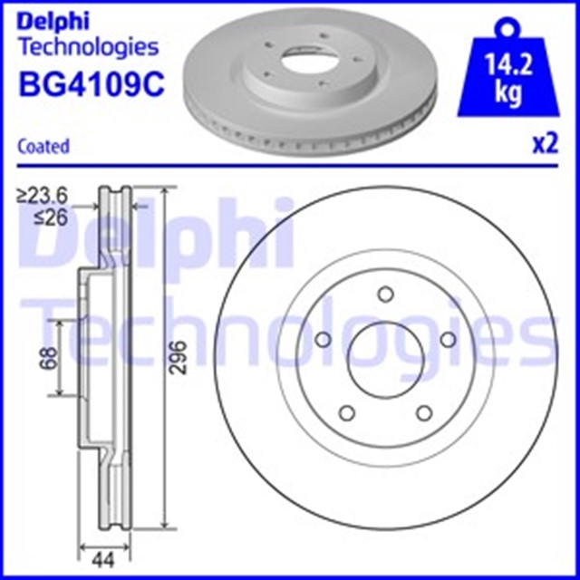 ON FREN DISKI NISSAN QASHQAI 07 13 X - TRAIL II T31 07 13 296X26 HAVALI 5 DELIK