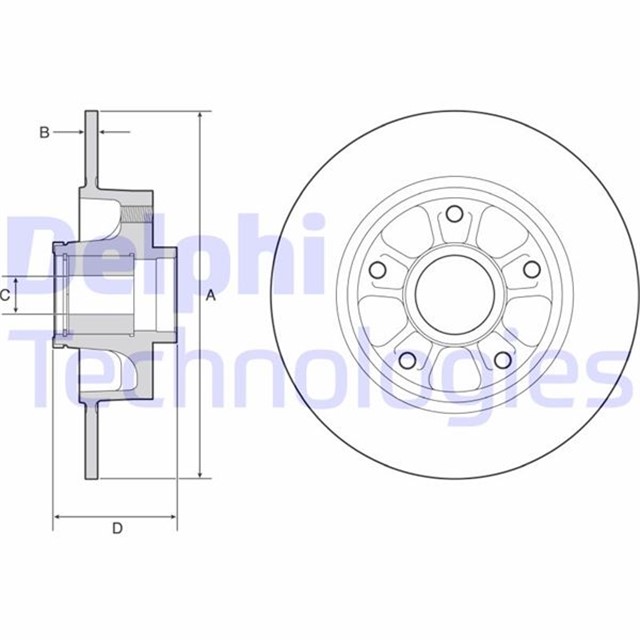 FREN DISKI TEKLI PAKET - BOYALI - RULMANLI. DELIKSIZ ARKA RENAULT MEGANE. SCENIC. SCENIC RX4 11/20 15