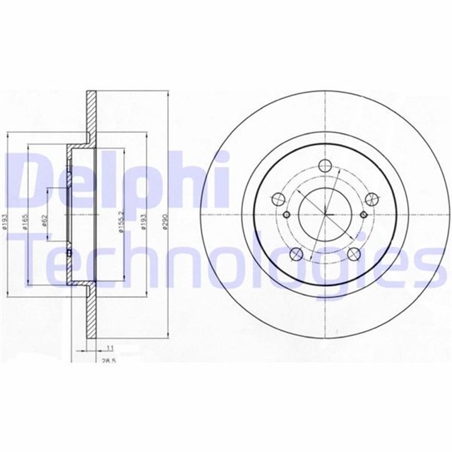 FREN DISKI CIFTLI PAKET - BOYALI. DELIKSIZ ARKA TOYOTA AVENSIS 01/2009