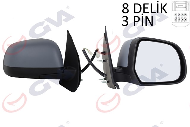 DIS DIKIZ AYNASI SAG MICRA 10 ELEKTRIKLI ASTARLI KONVEKS 3 FIS VM - 223EHPR