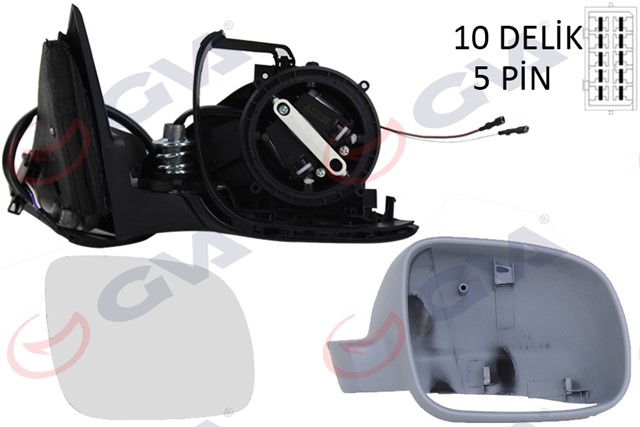 DIS DIKIZ AYNASI SAG PASSAT 97 ELEKTRIKLI ISITMALI ASTARLI KONVEKS 5 FIS VM - 189R