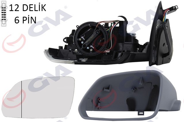 DIS DIKIZ AYNASI SOL OCTAVIA 04 ELEKTRIKLI ISITMALI SINYALLI ASTARLI ASFERKLI 5 FIS VM - 605EHPAL