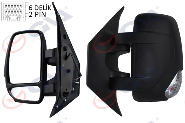 DIS DIKIZ AYNASI SOL MASTER - MOVANO 10 MEKANIK DOKUNMATIK SINYALLI KONVEKS VM - 971L