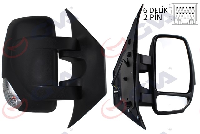 DIS DIKIZ AYNASI SAG MASTER - MOVANO 10 MEKANIK DOKUNMATIK SINYALLI KONVEKS VM - 971R