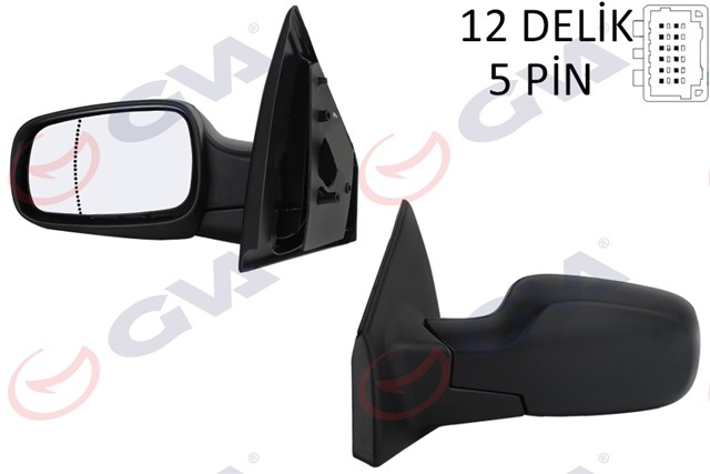 DIS DIKIZ AYNASI SOL CLIO 06 ELEKTRIKLI ISITMALI ASFERIK 5 FIS VM - 6136EHAL